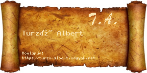 Turzó Albert névjegykártya
